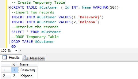 table temporary syntax sql server example between variable structure creation sqlhints demo result column difference transactions aspects comparative analysis based