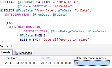 how to calculate months between two dates in sql