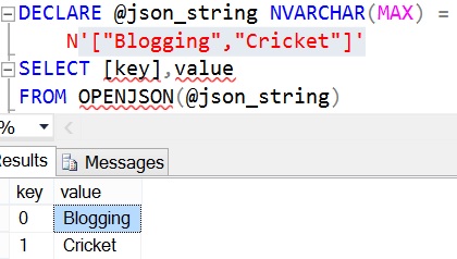 json string example
