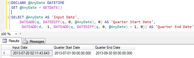 How To Get Quarter'S Start And End Date For A Given Date In Sql Server |  Sqlhints.Com