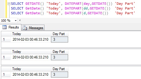 Katedral Plys dukke køkken How to get Day, Month and Year Part from DateTime in Sql Server |  SqlHints.com