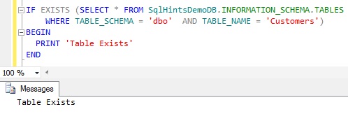 How To Check If Table Exists | Sqlhints.Com