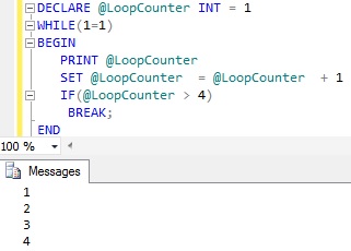 DO WHILE Loop in Sql Server